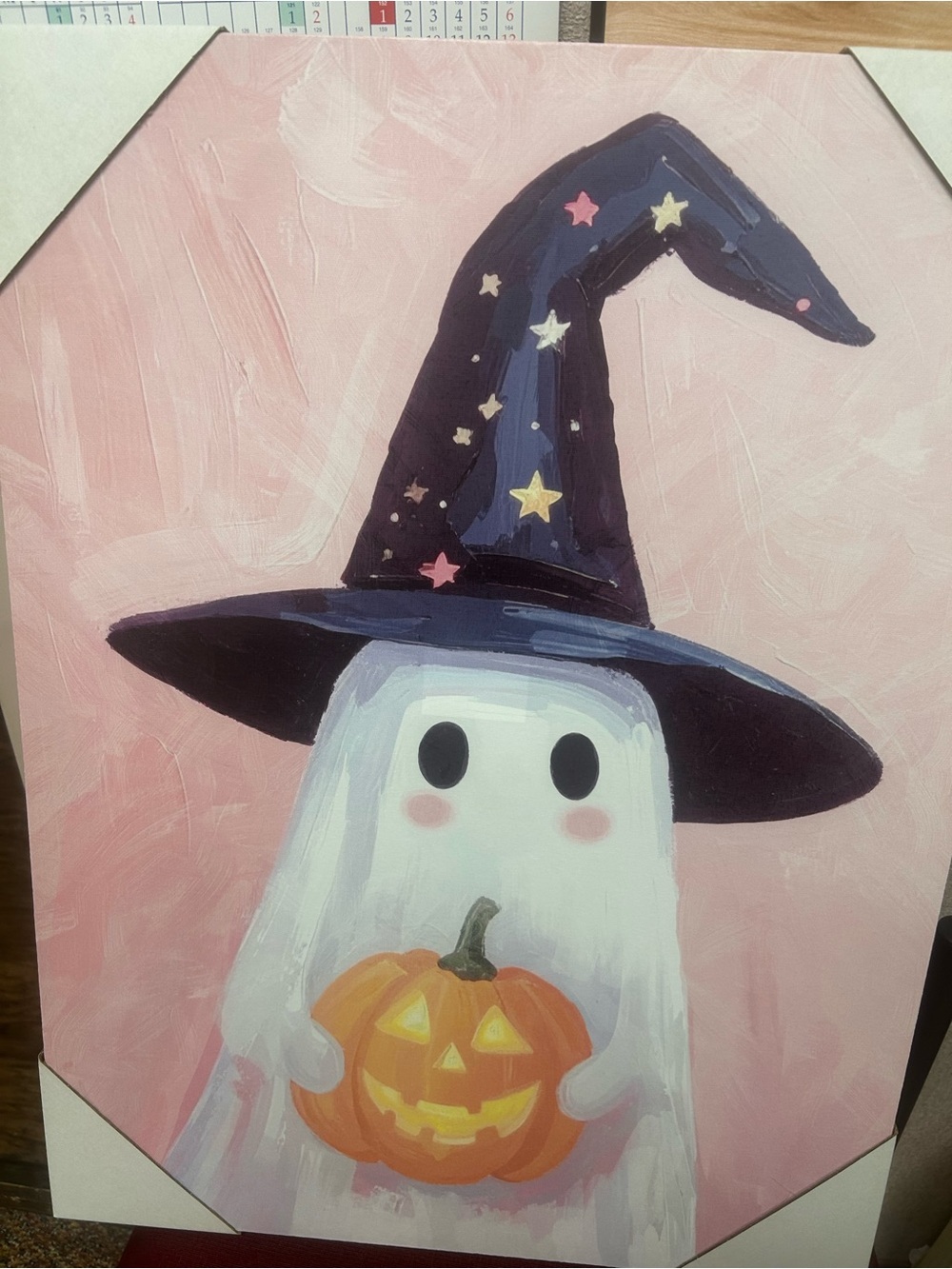 Viral Dollar General Pink Ghost Canvas Painting